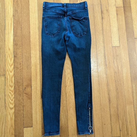 Rag & Bone O Ring Dive Capri skinny cropped zipper jeans 26 - Picture 8 of 10